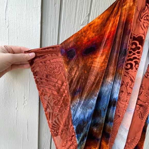 Zonda Nellis Velvet Burnout Shawl Kimono Jacket Silk Blend One Size - Picture 8 of 8